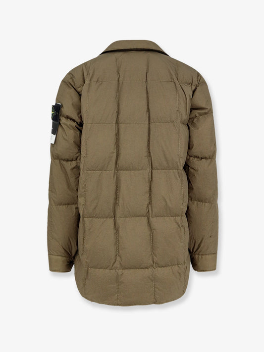 Garment Dyed Crinkle Reps NY recycled nylon down jacket with side logo patch