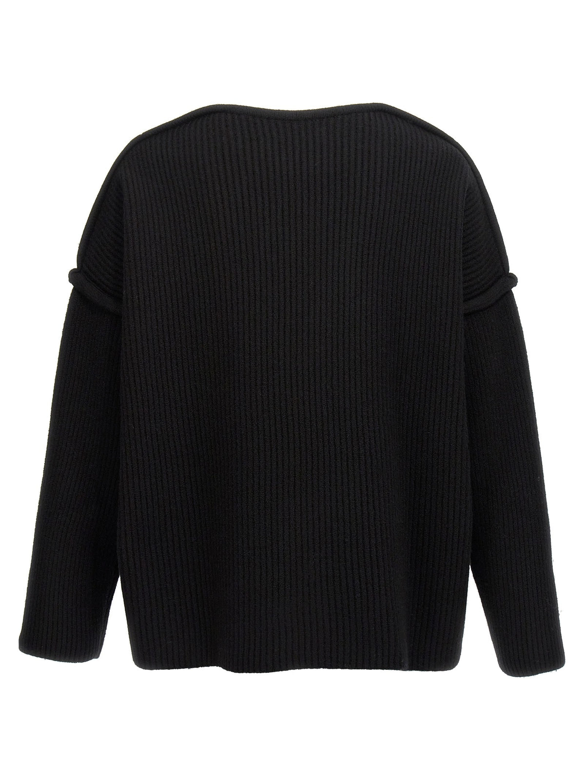 Geometric neckline sweater