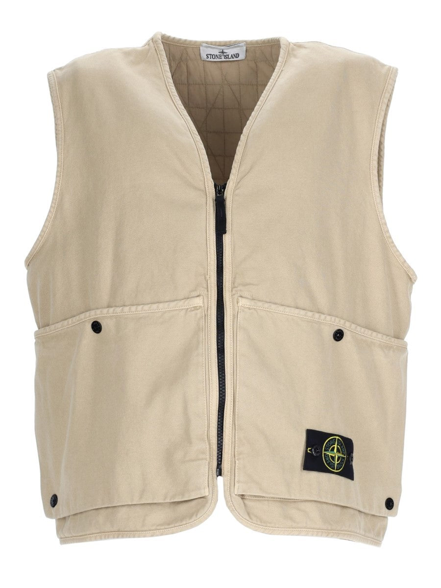 GILET OVERSIZE CON PATCH LOGO