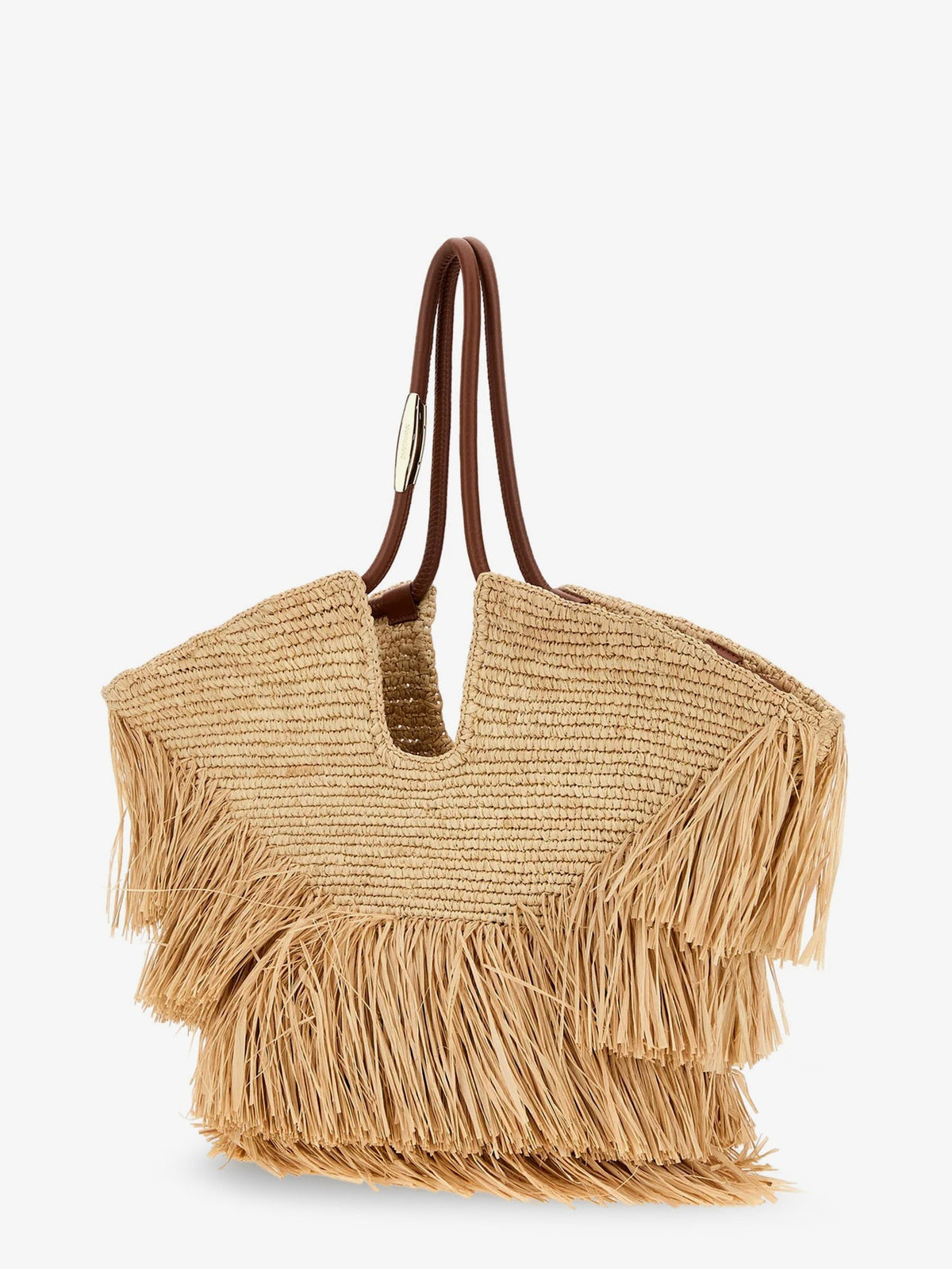 Goldentime raffia shoulder bag