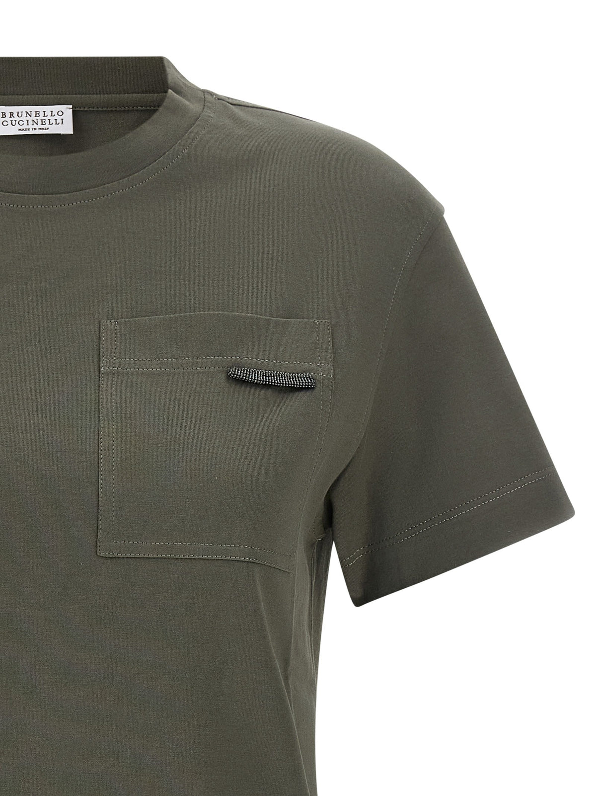 Green 'Shiny Tab' T-shirt