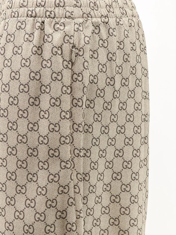 Gucci Primavera silk trousers with GG print