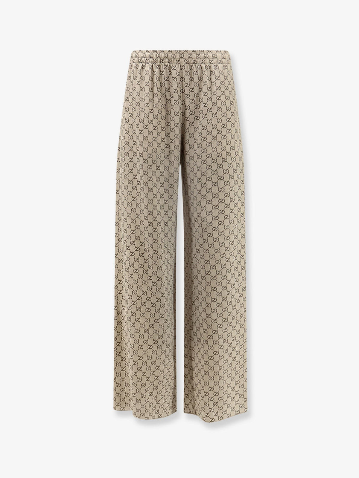 Gucci Primavera silk trousers with GG print
