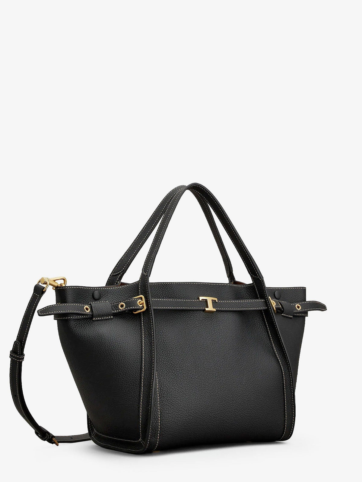 Hammered laeather tote bag