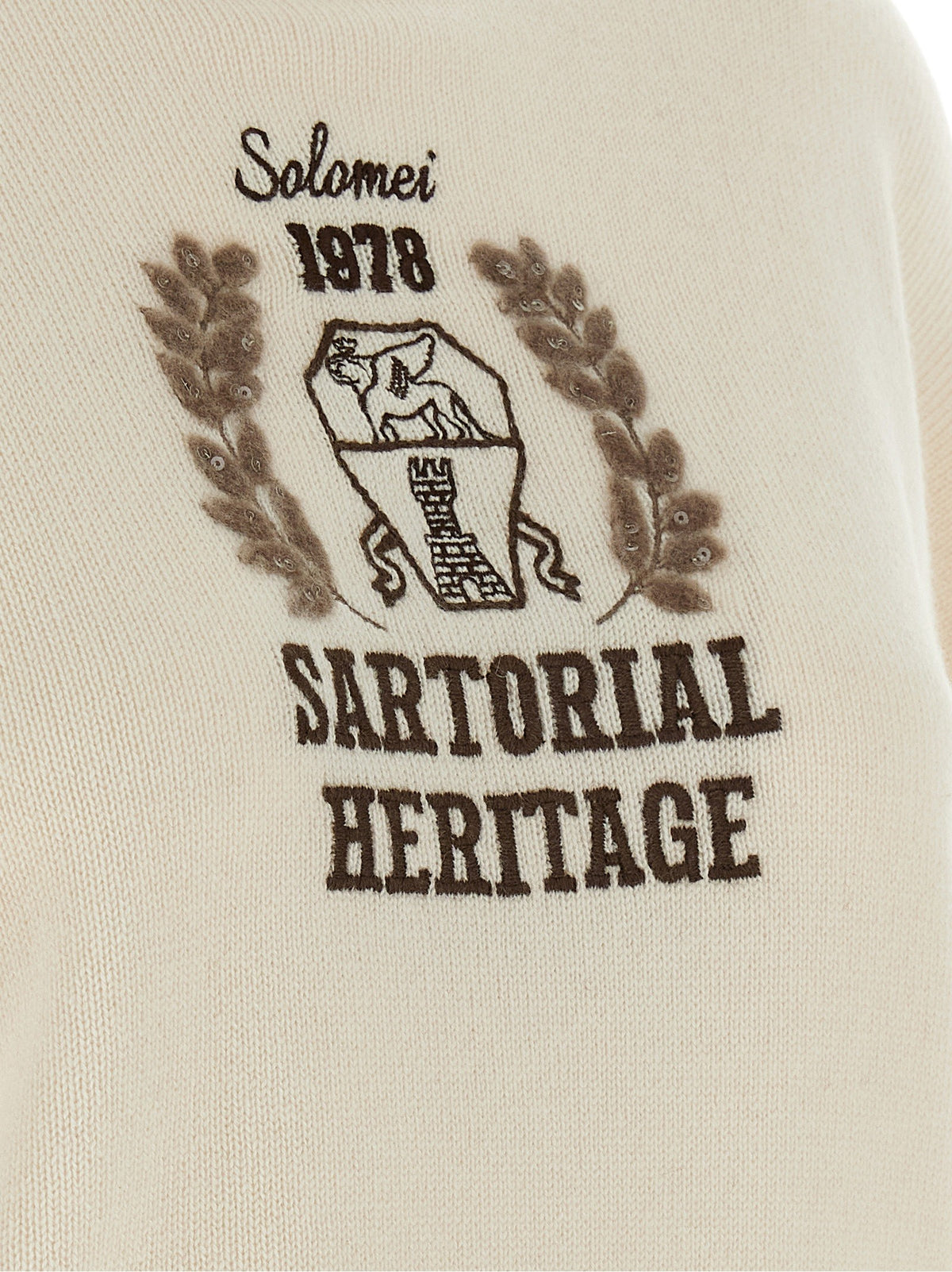 Heraldic embroidery sweater
