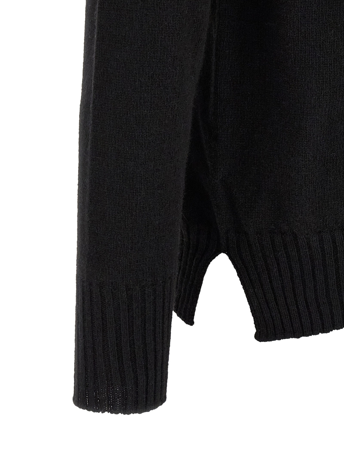 High neck sweater with slits