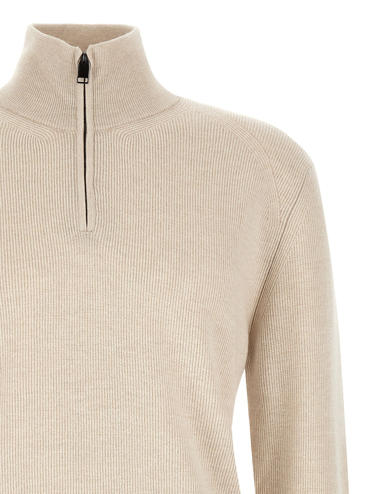 High neck sweater with zip