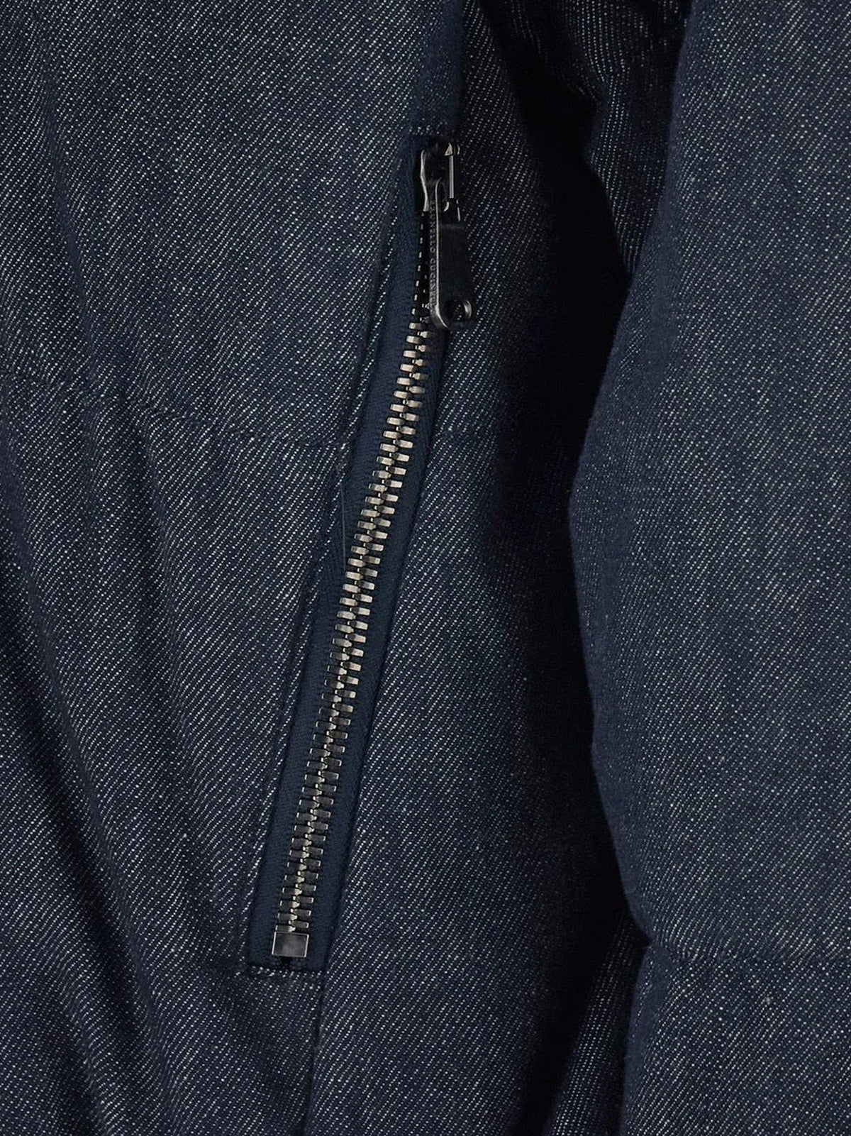Hooded padded denim jacket