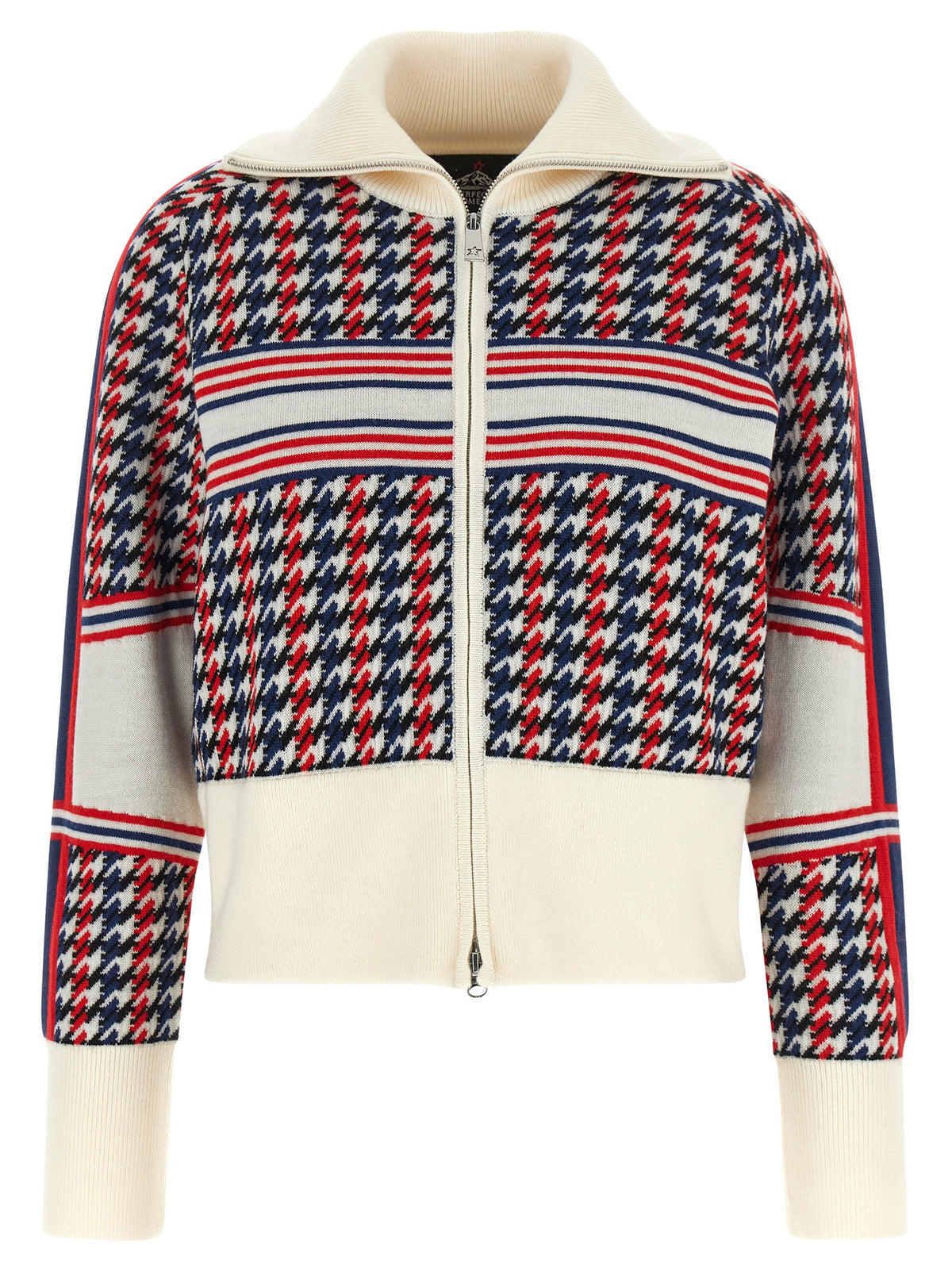 Houndstooth merino wool cardigan