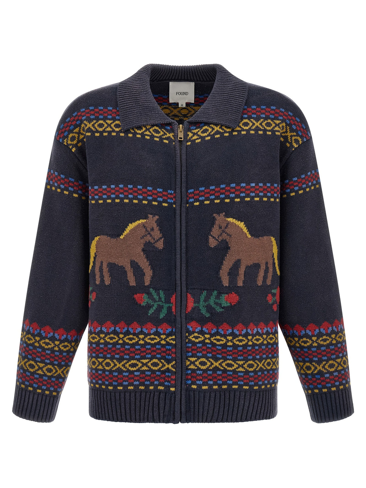 'Isles' cardigan with intarsia