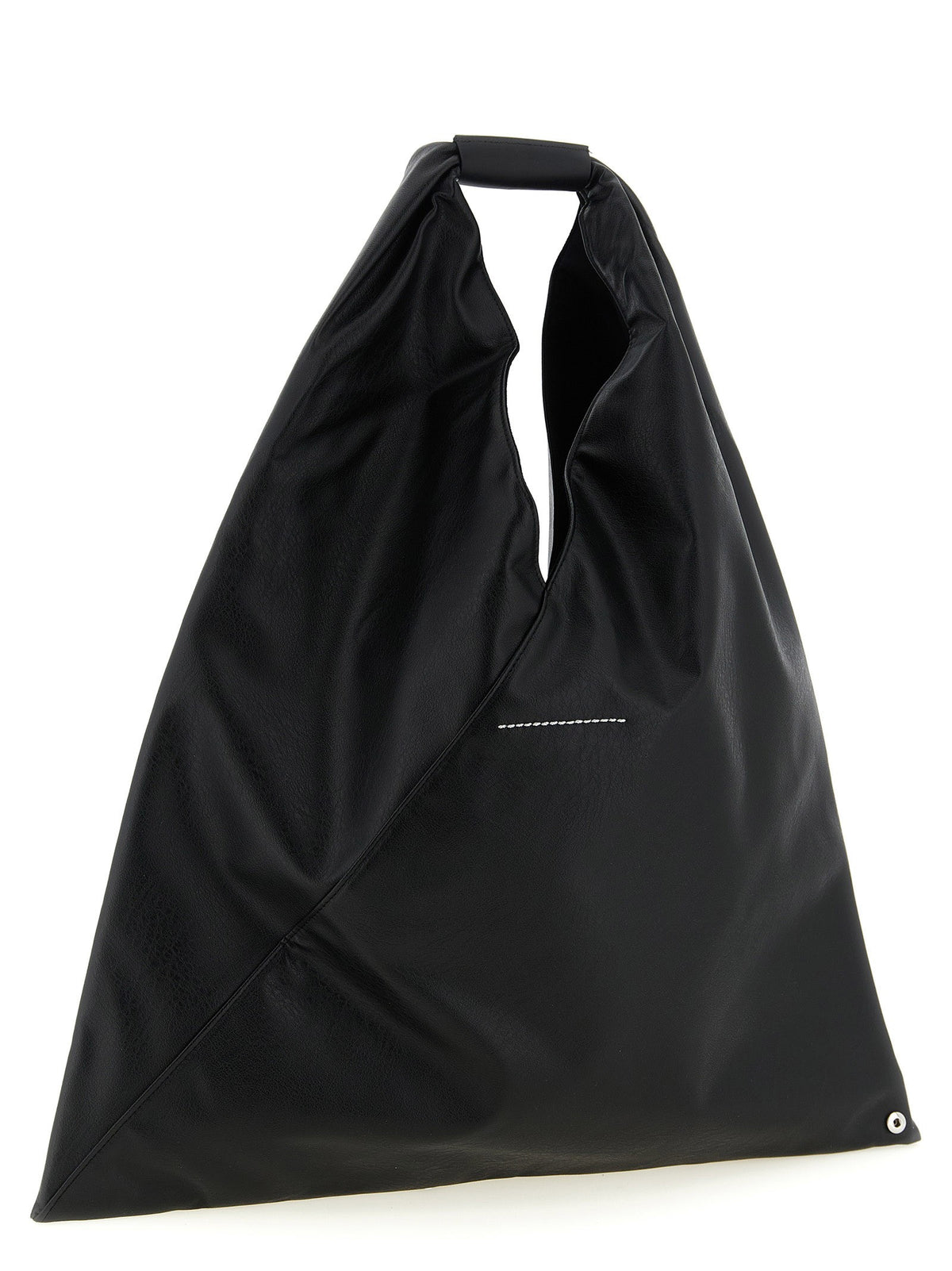 Japanese triangular-shaped tote bag in synthetic leather