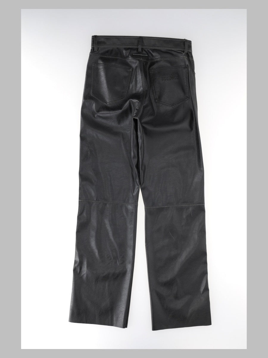jeans 5 tasche effetto pelle