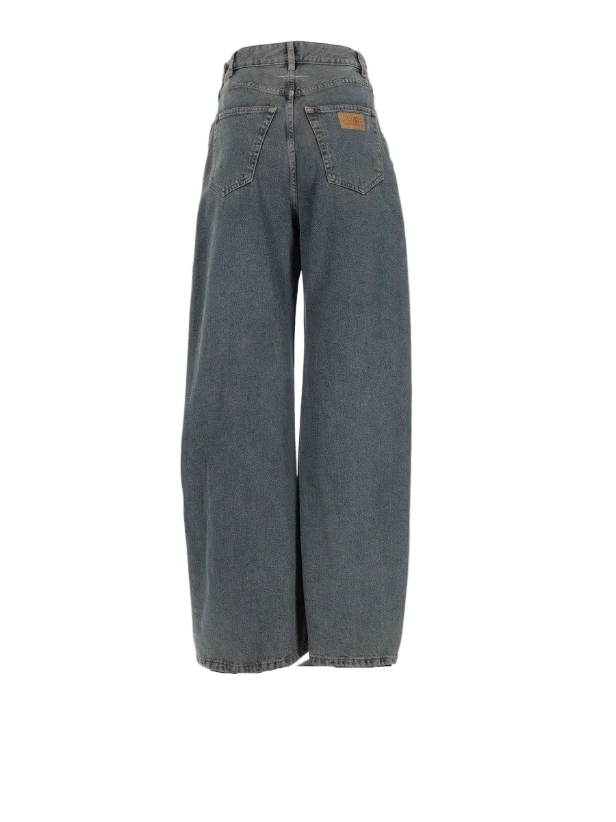 jeans 5 tasche in denim di cotone