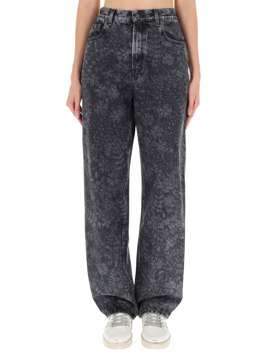 JEANS WITH FLORAL PATTERN