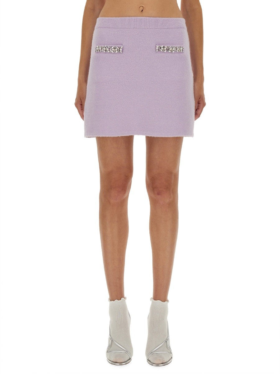 KNIT SKIRT WITH CRYSTALS