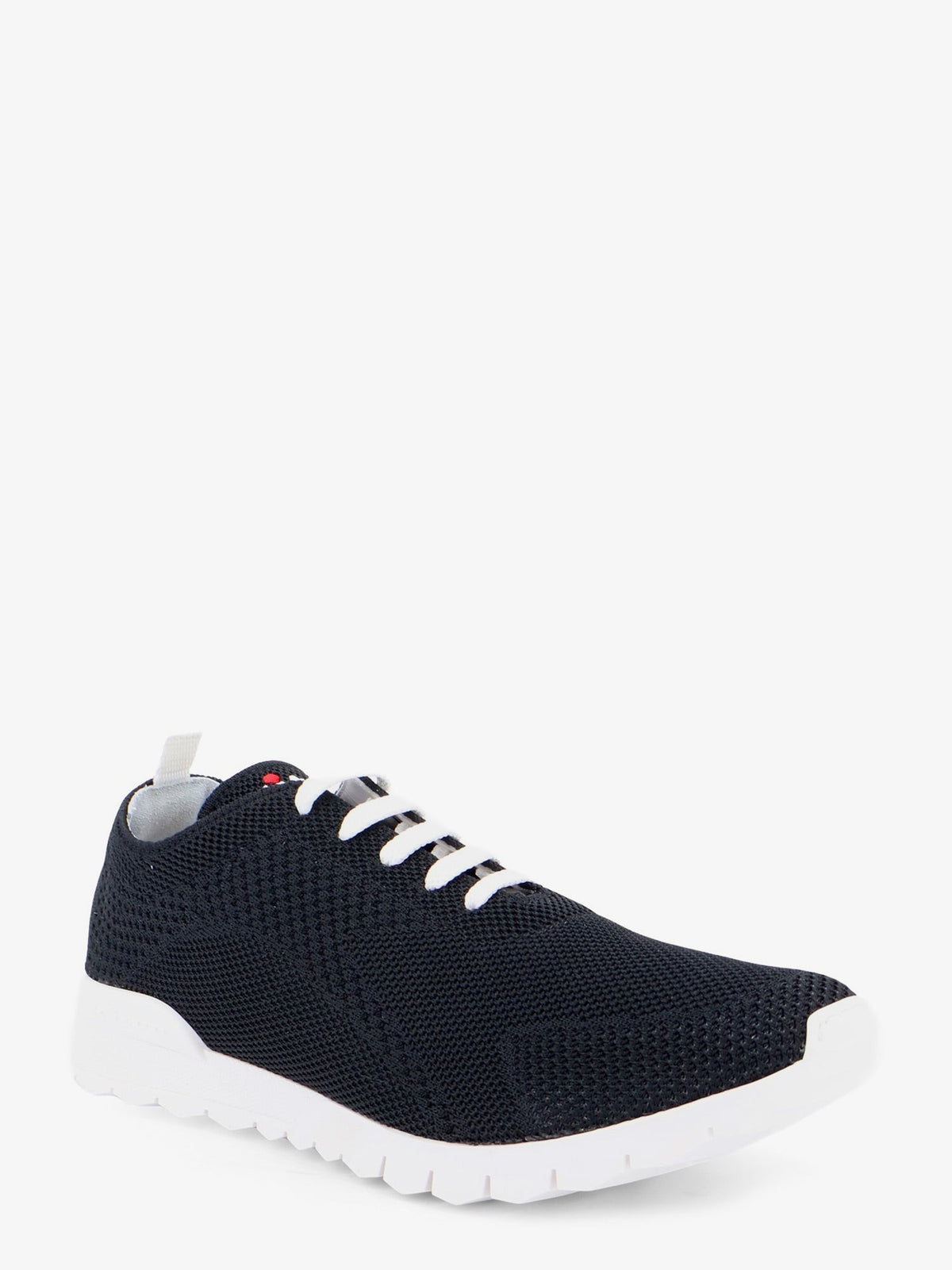 Knitted fabric sneakers with embroidered logo