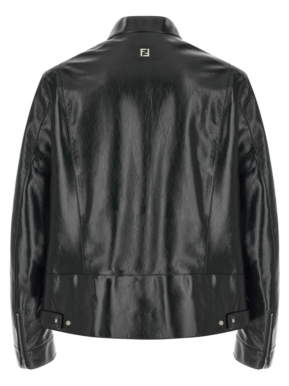 Lacquered leather blouson