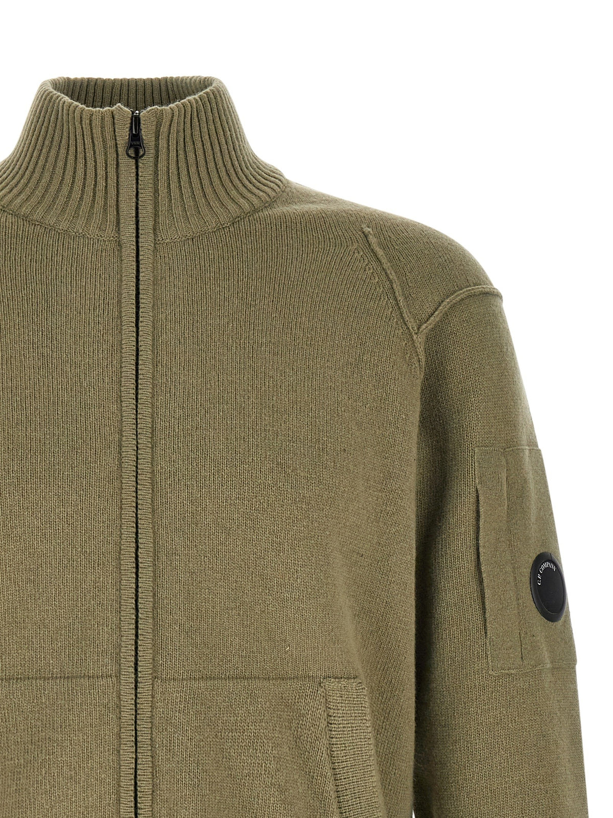 'Lambswool GRS' cardigan with Lens detail