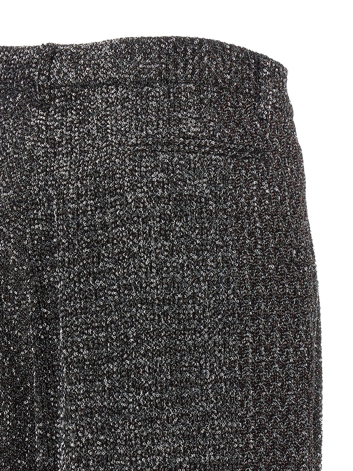 Lamé and sequin yarn pants