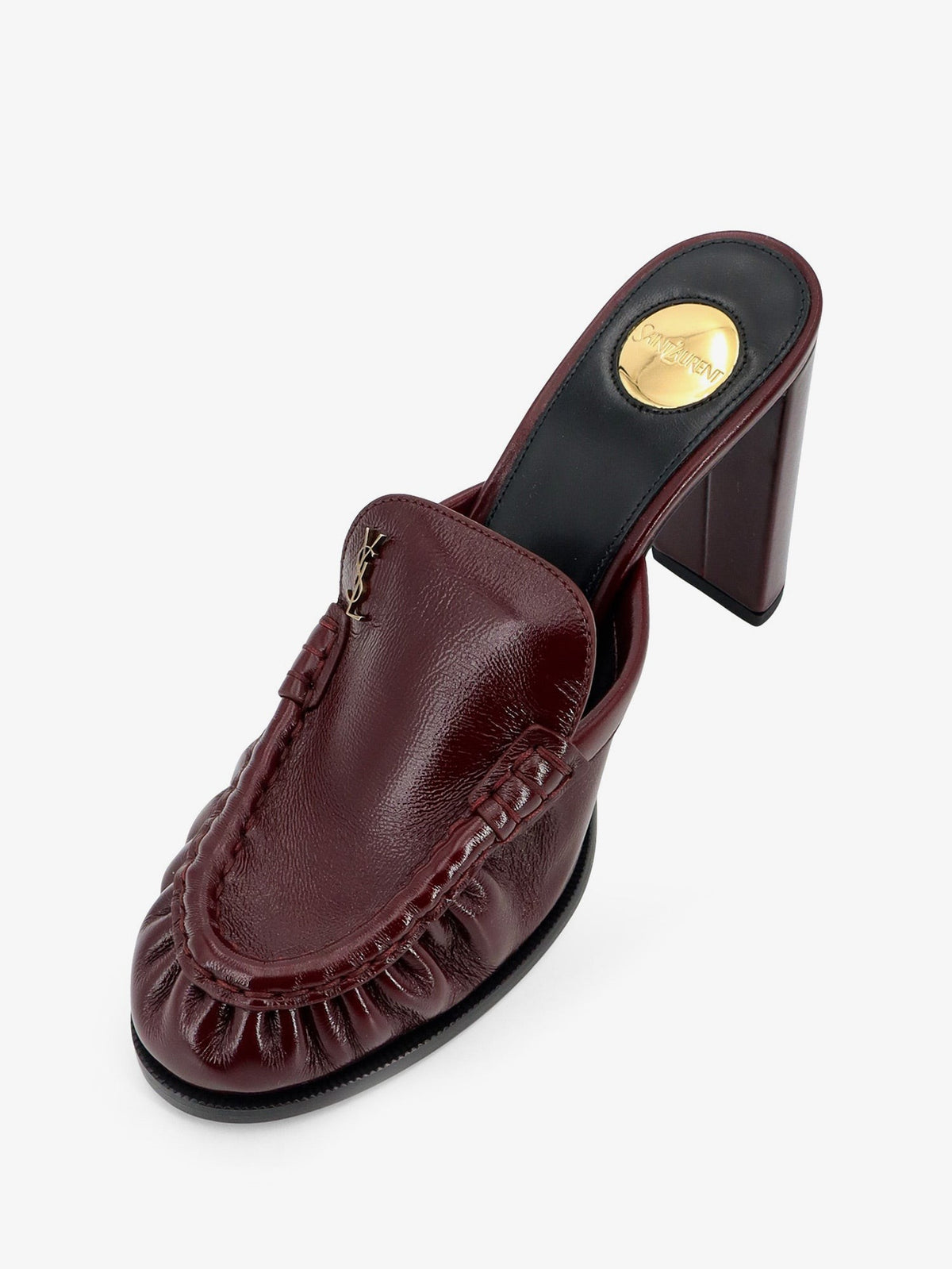 Le Loafer leather sandals with metal Cassandre logo