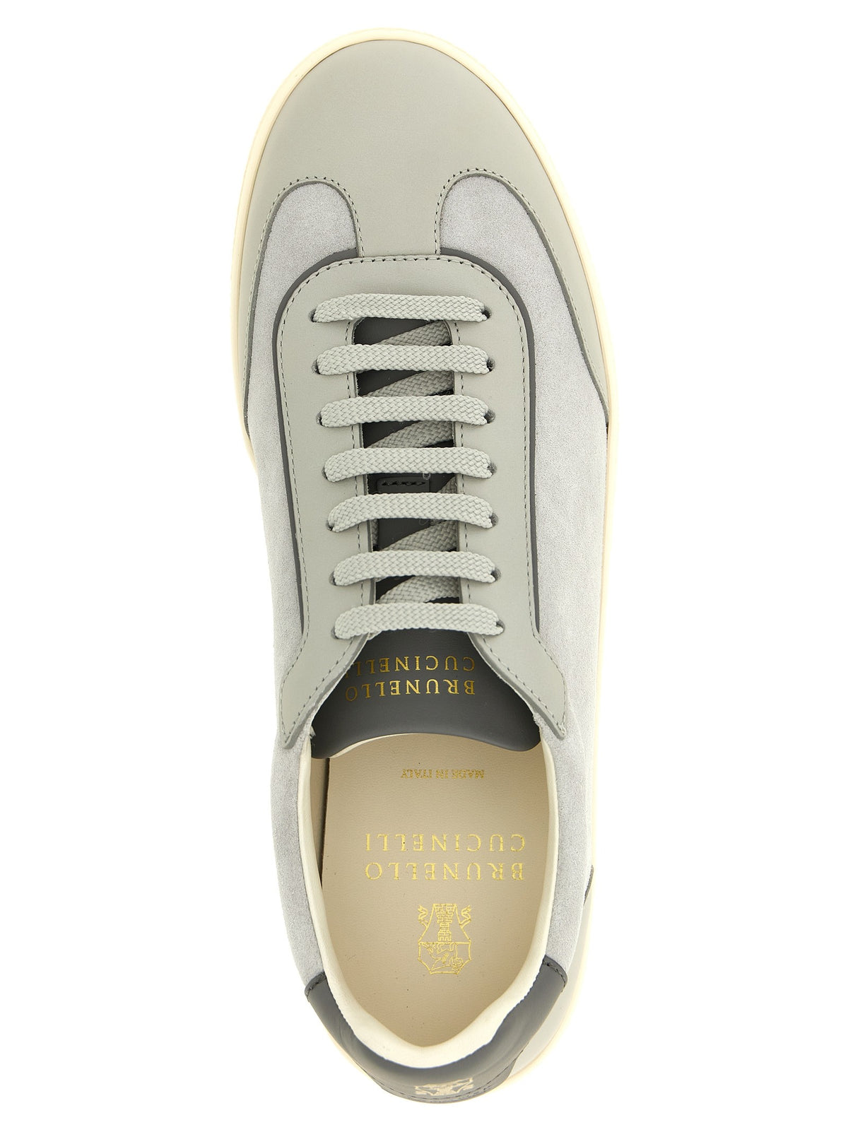 Leather and suede sneakers