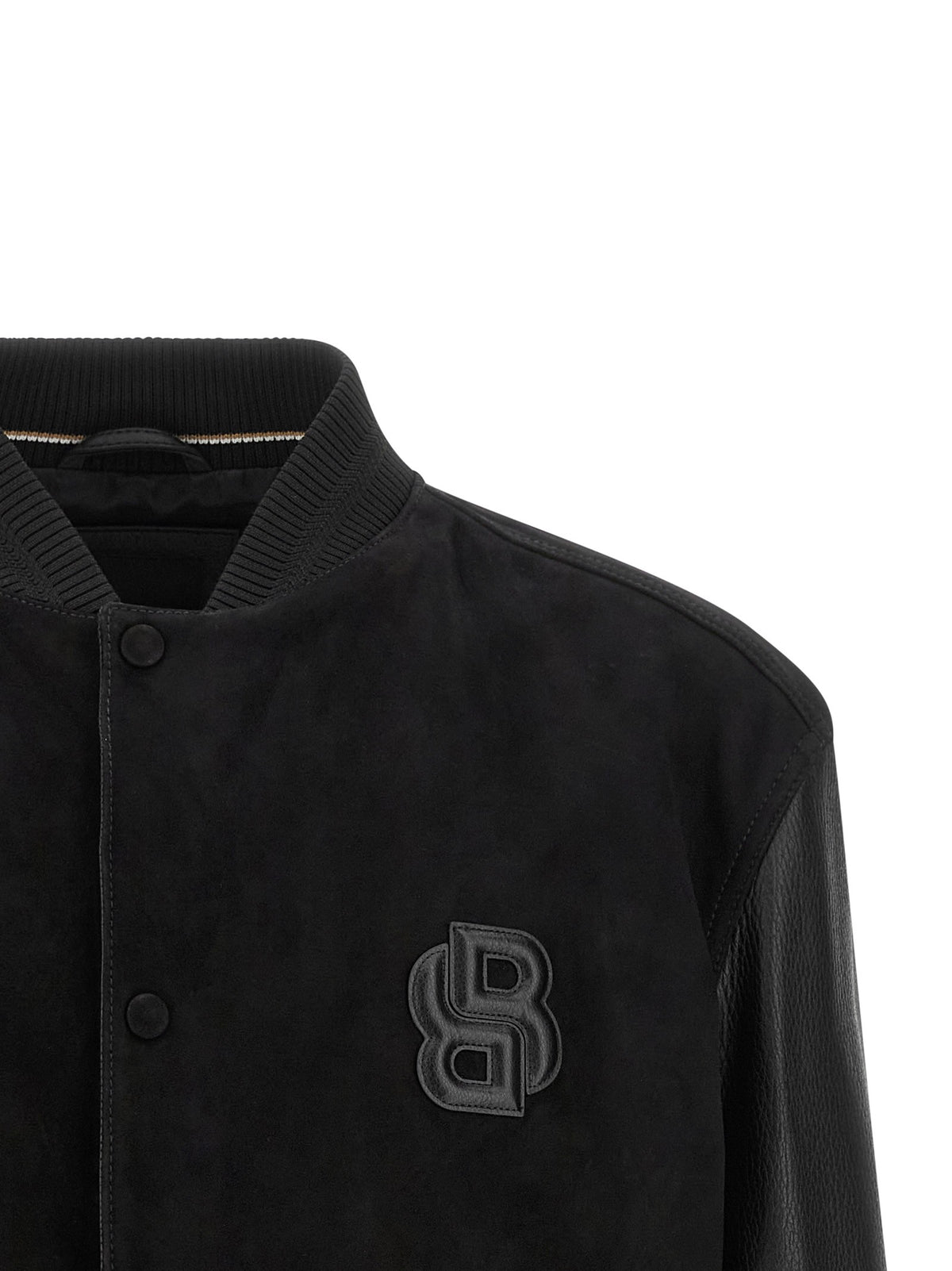 Leather bomber jacket