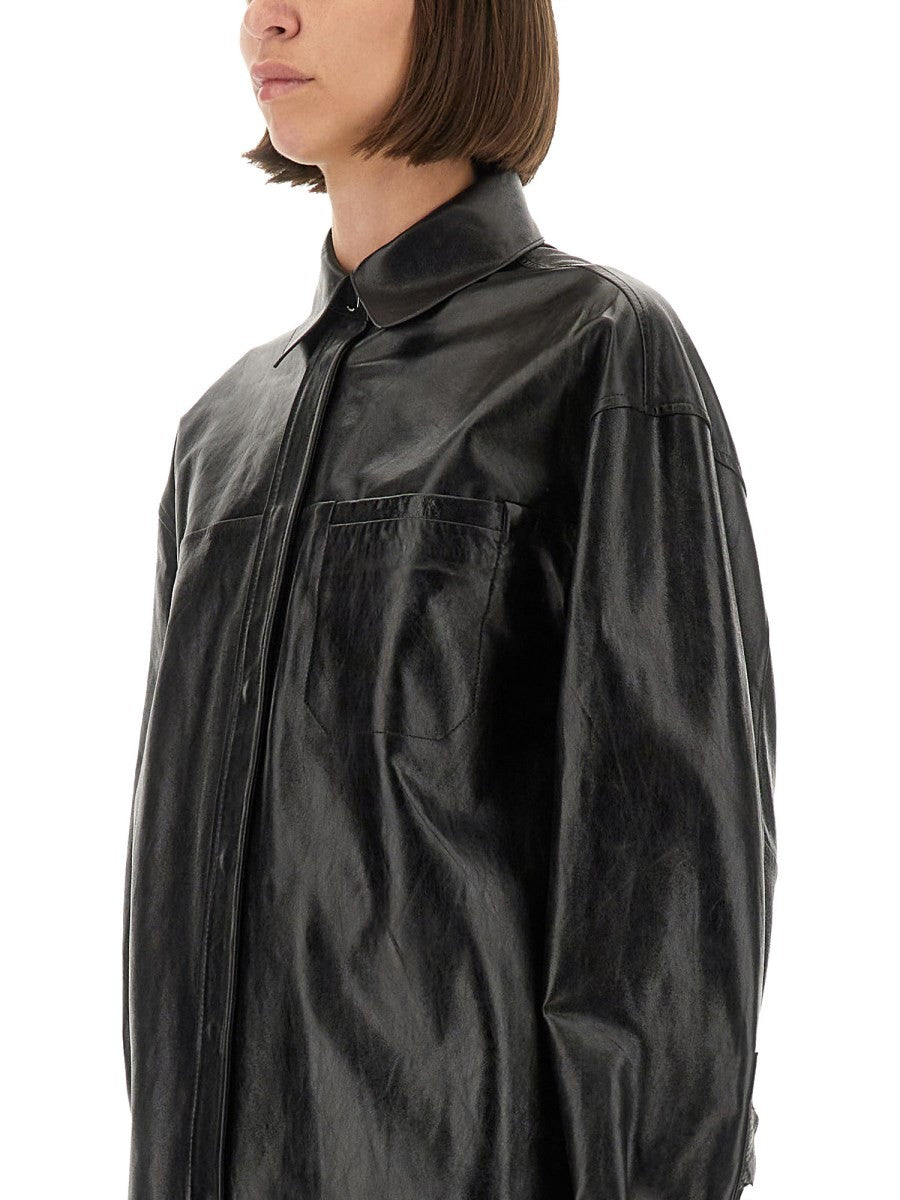 LEATHER "BOREL" SHIRT