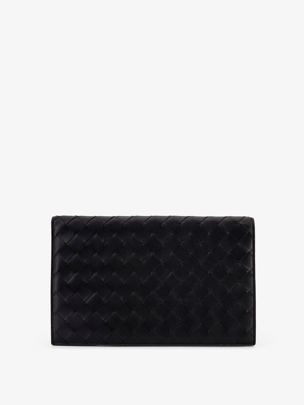 Leather clutch bag with Intrecciato motif