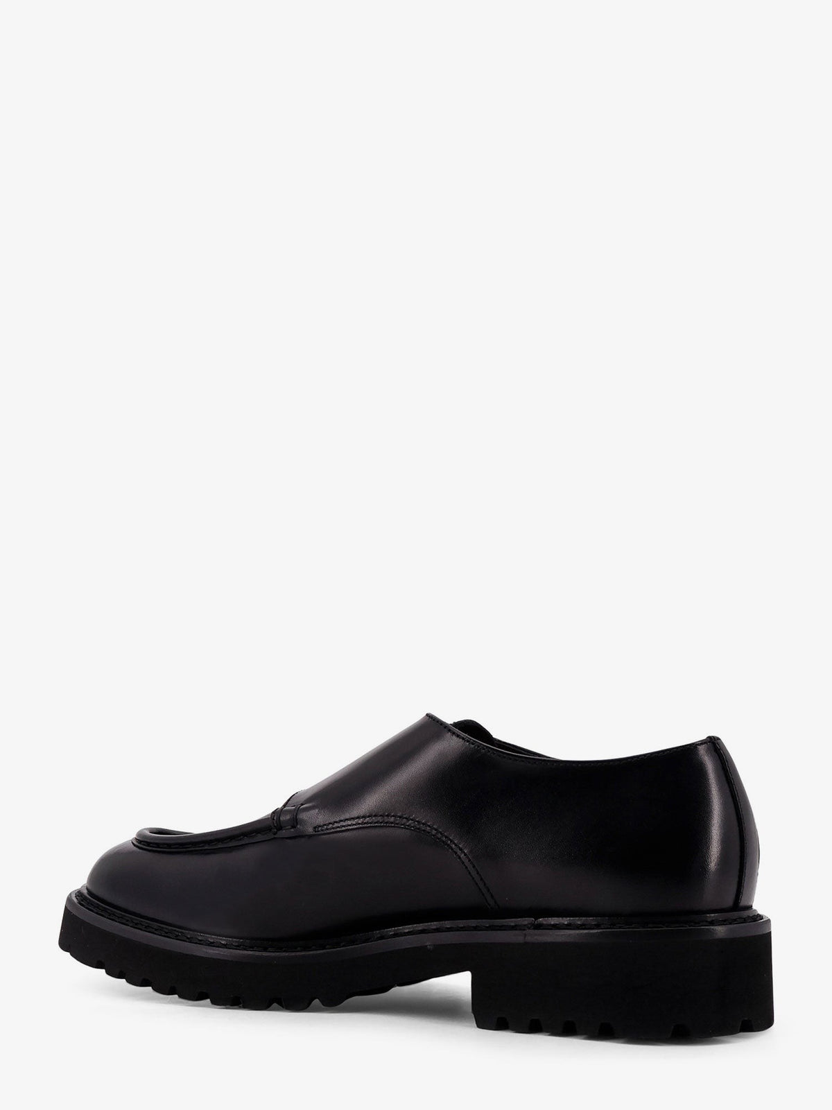 Leather double buckle loafers
