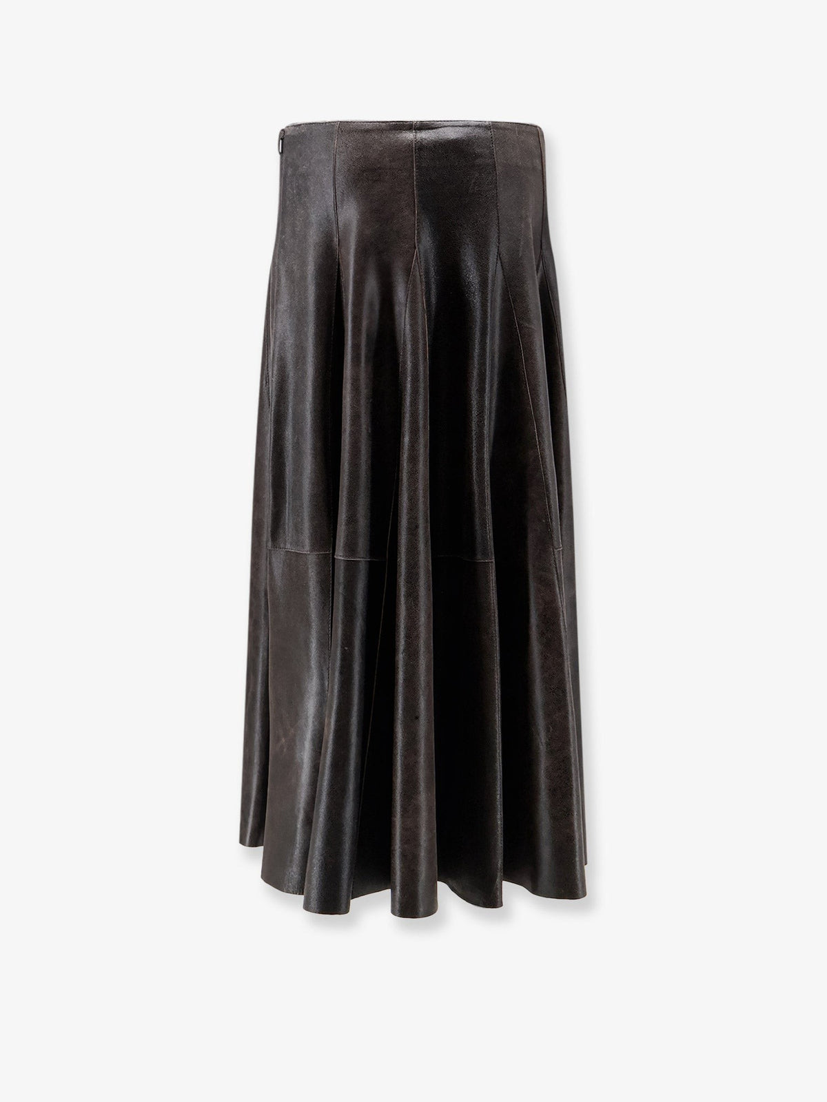 Leather midi skirt