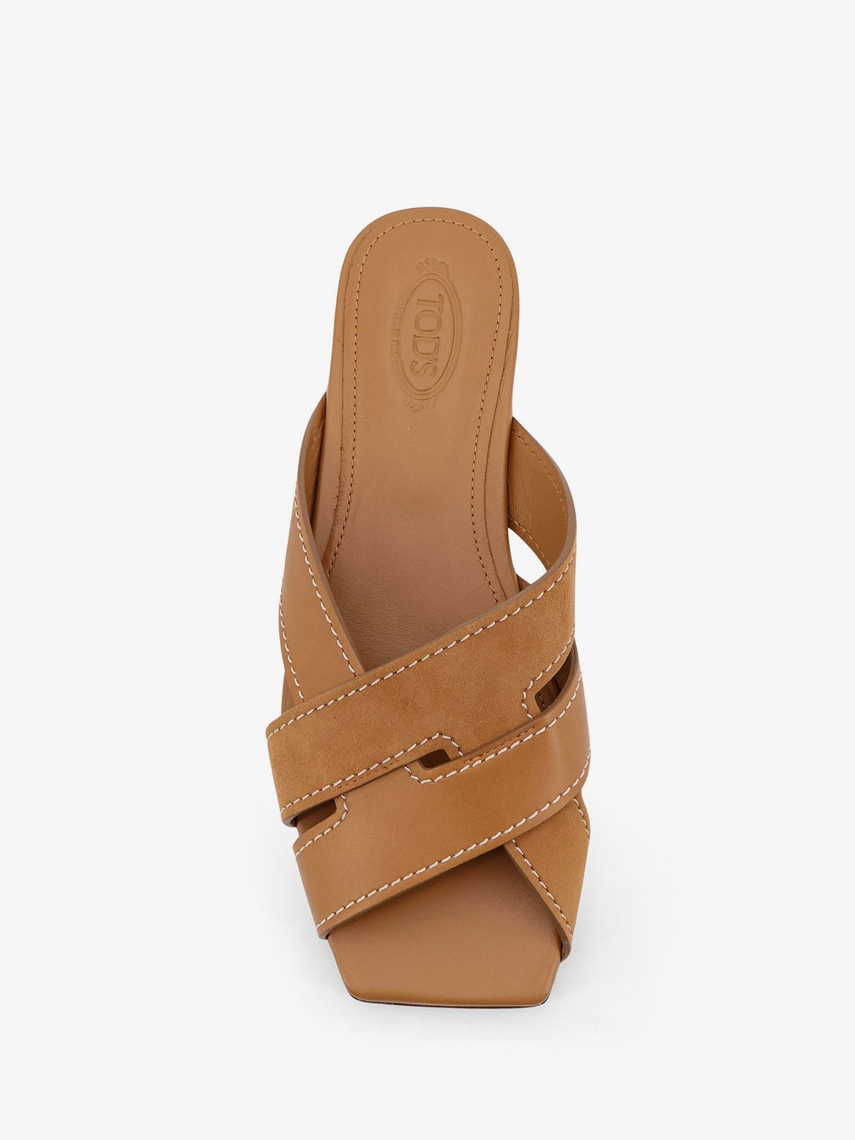 Leather sandals with suede detail