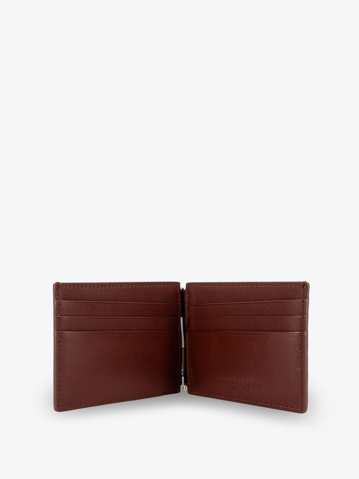 Leather wallet with engraved logo