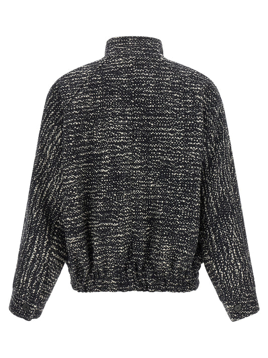 'Lee' bouclé wool bomber jacket