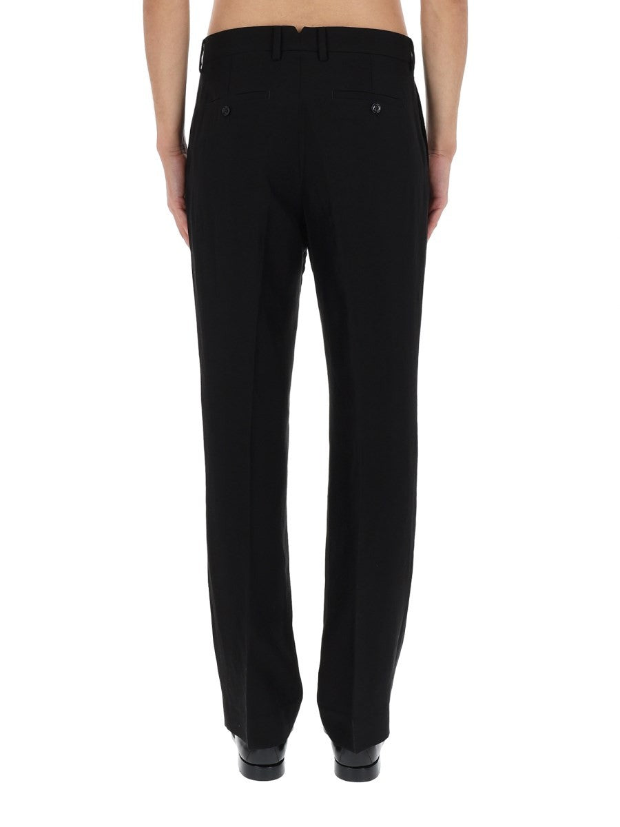 LINEN BLEND STRAIGHT PANTS