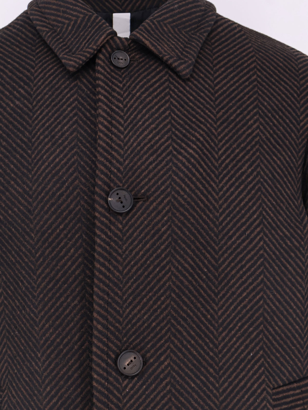Loconia wool blend coat with herringbone pattern