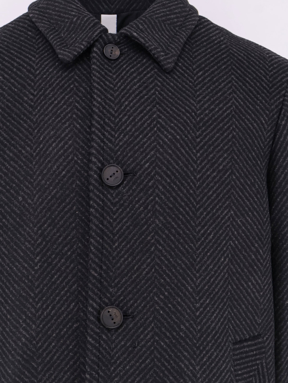 Loconia wool blend coat with herringbone pattern