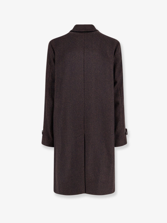 Loconia wool blend coat with herringbone pattern