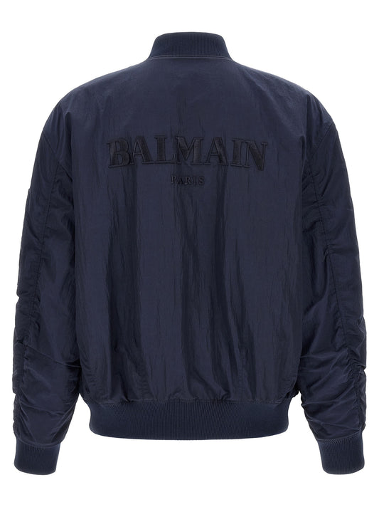 Logo embroidery bomber jacket