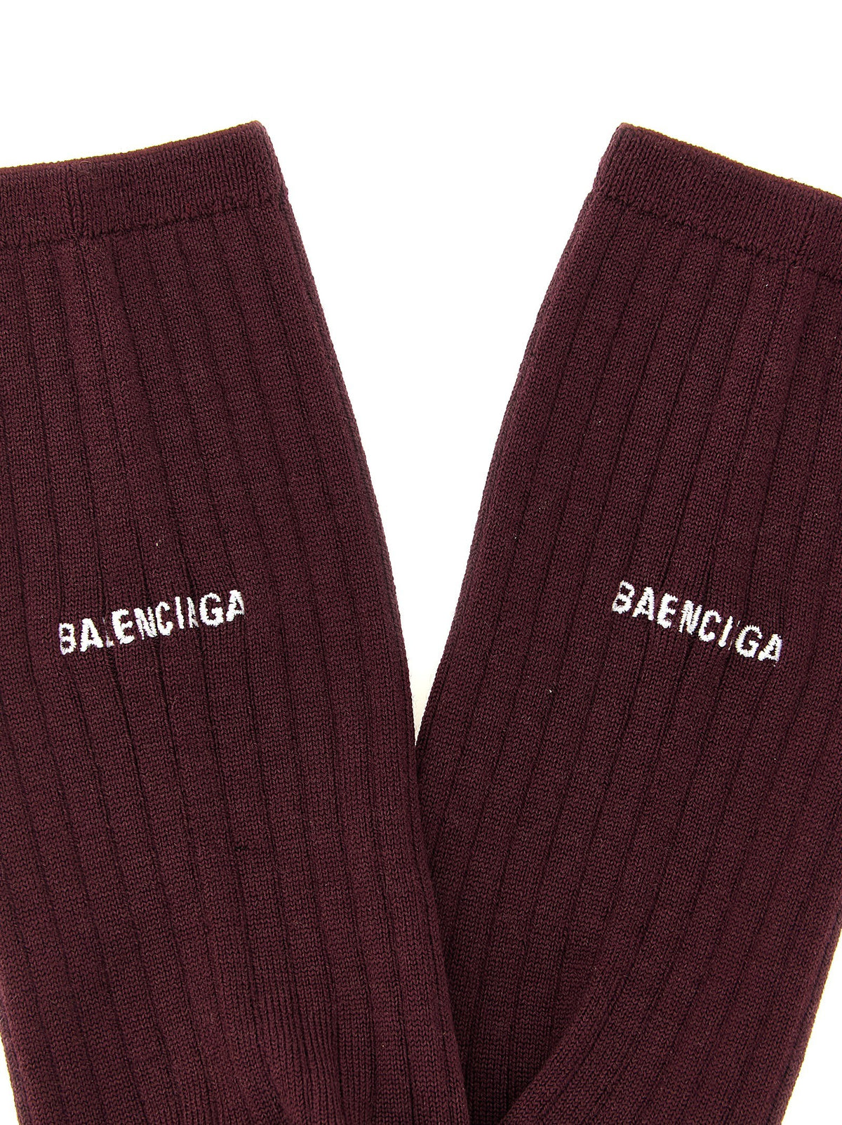Logo embroidery ribbed tights