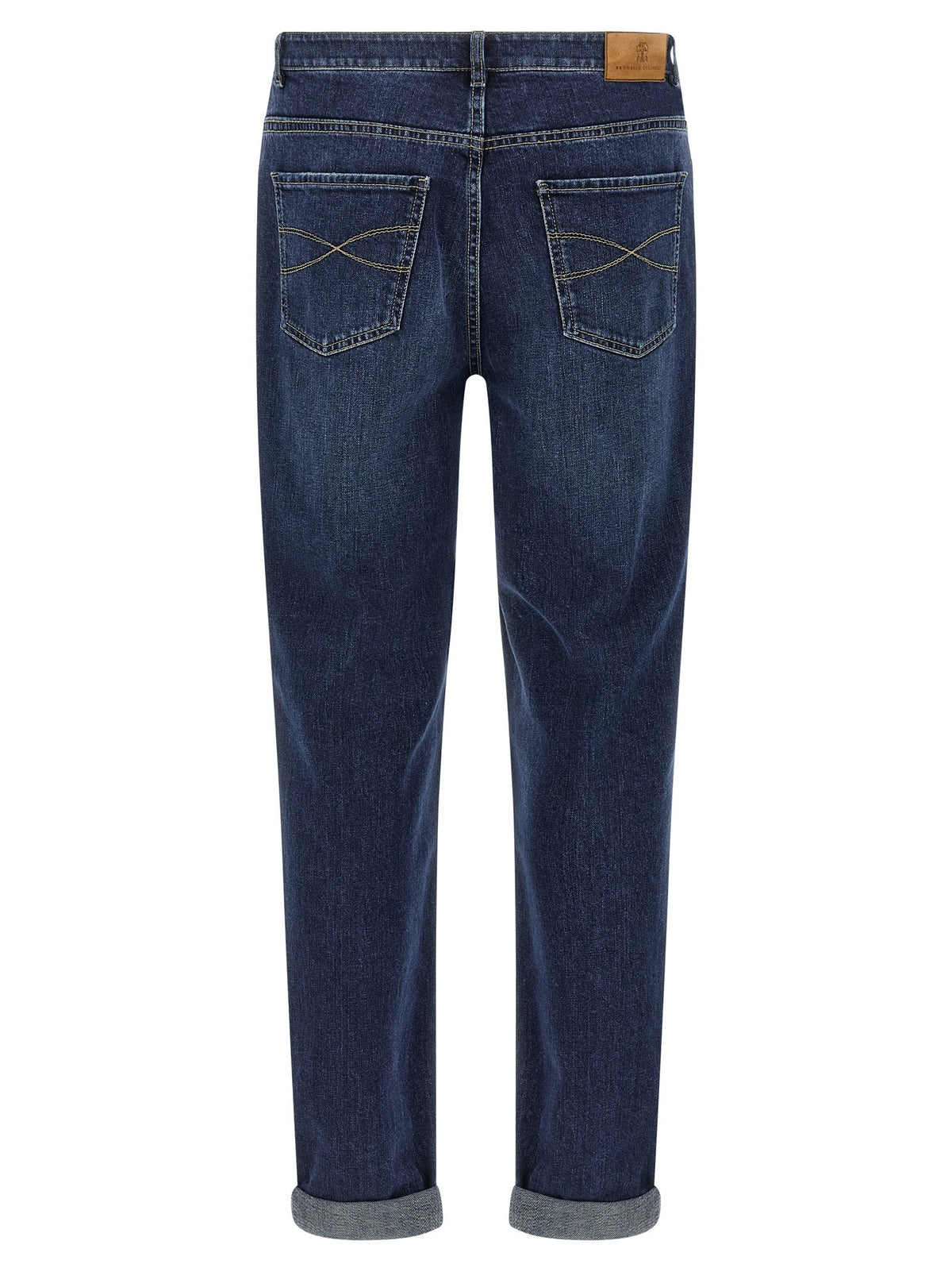 Logo embroidery stretch jeans