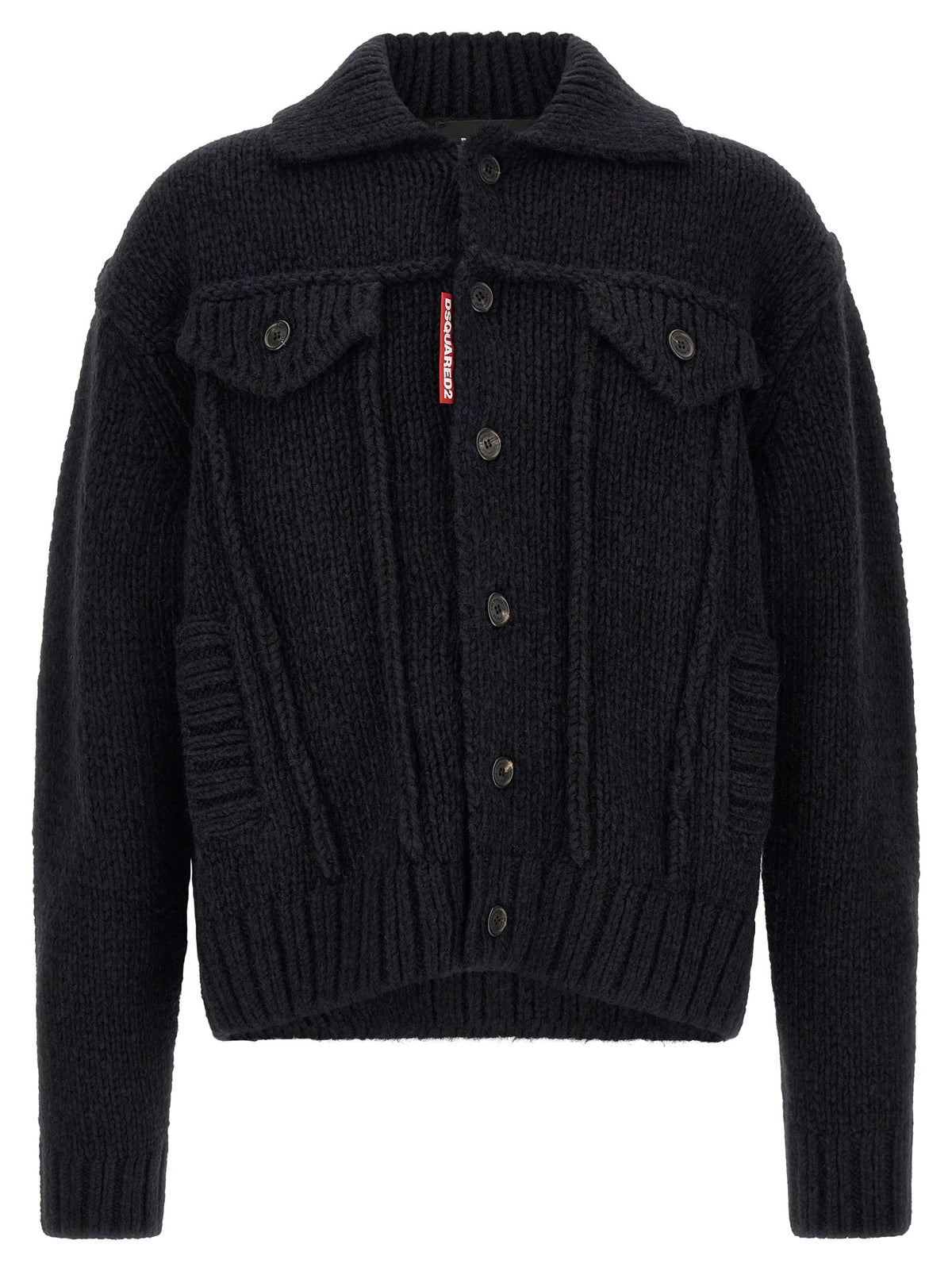 Logo patch cardigan