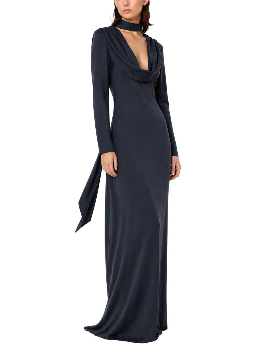 LONG DRAPED DRESS