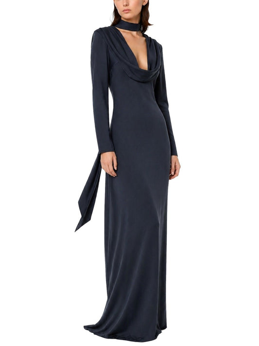 LONG DRAPED DRESS