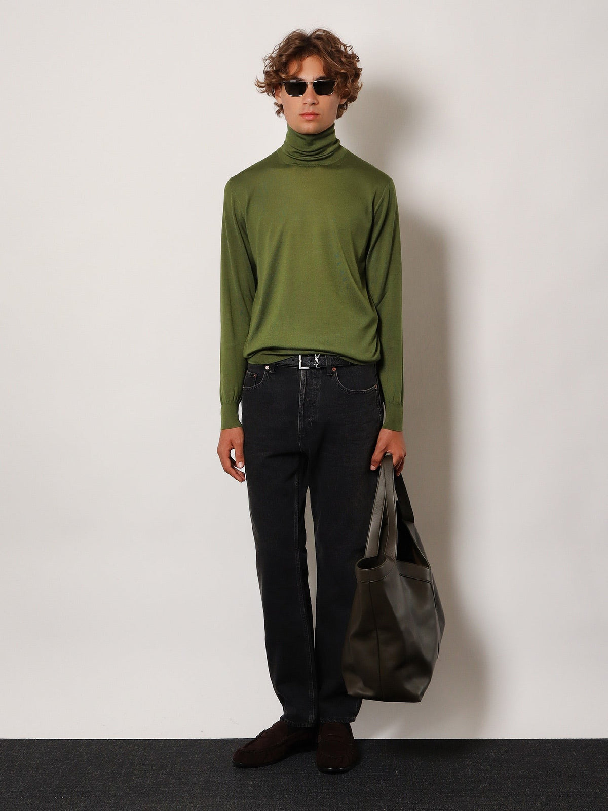 Long Mick black denim trousers