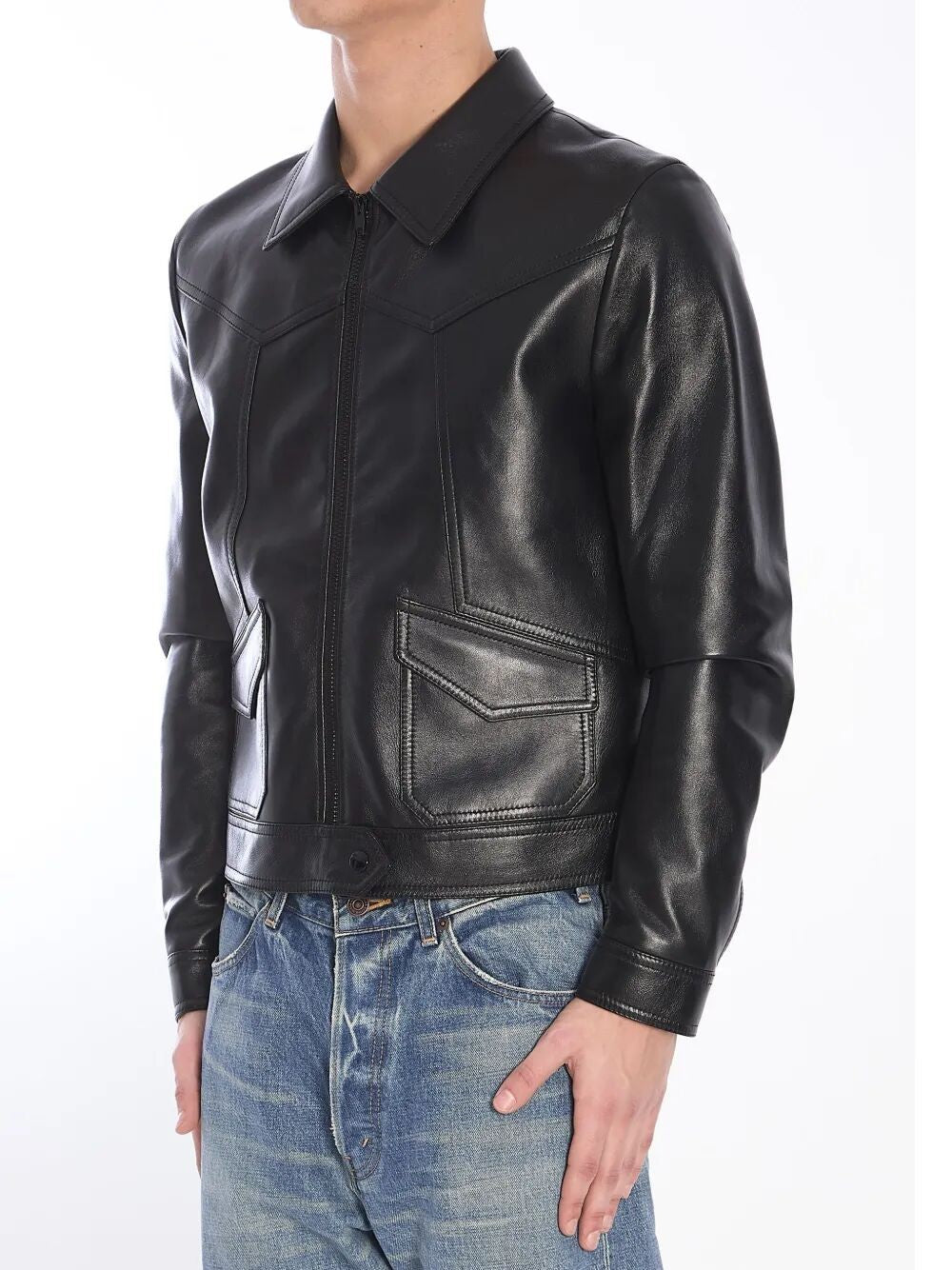Loose Fit leather jacket