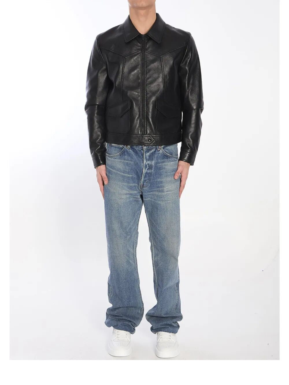 Loose Fit leather jacket
