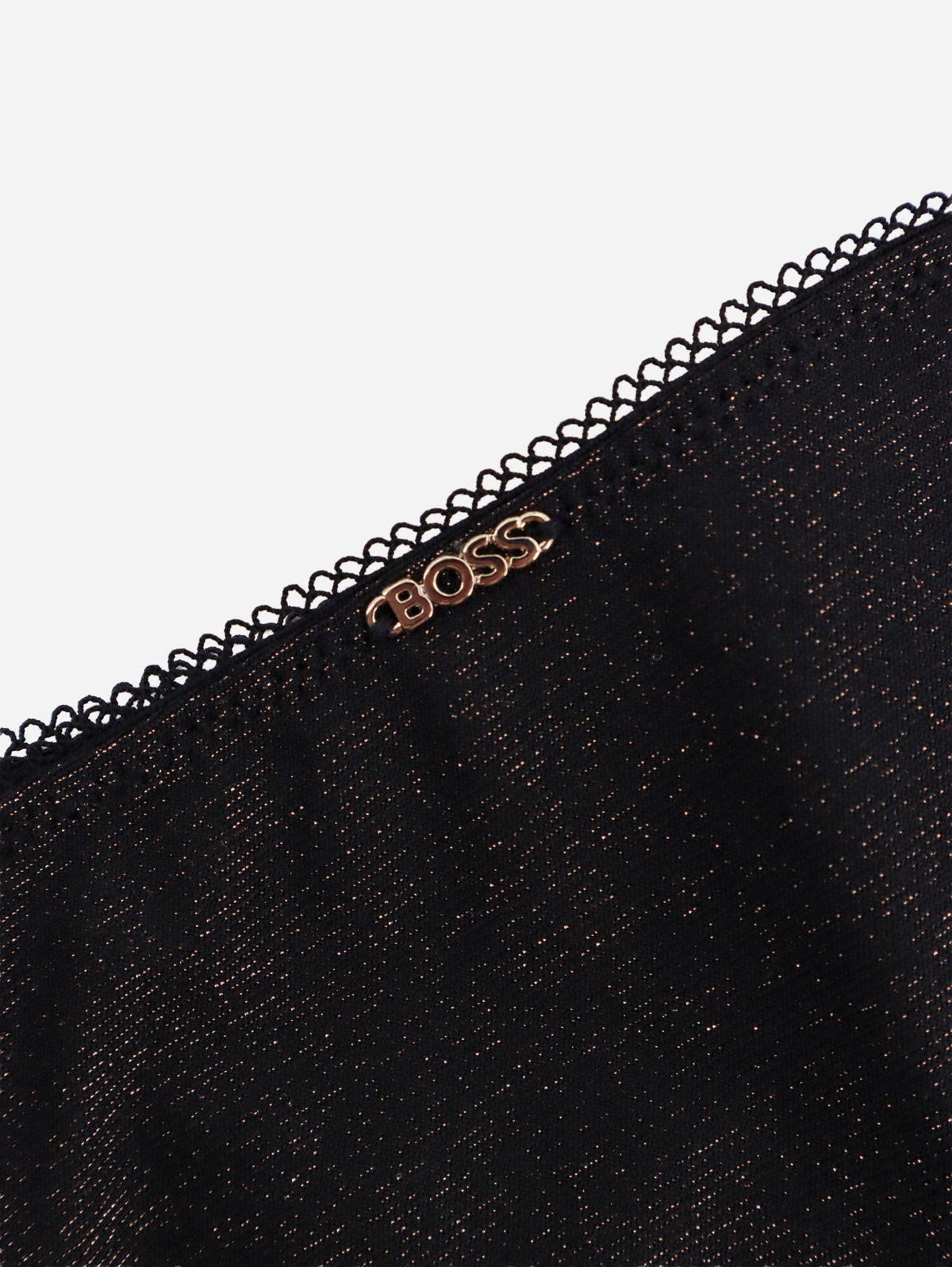 Lurex thong tripack with lace trim