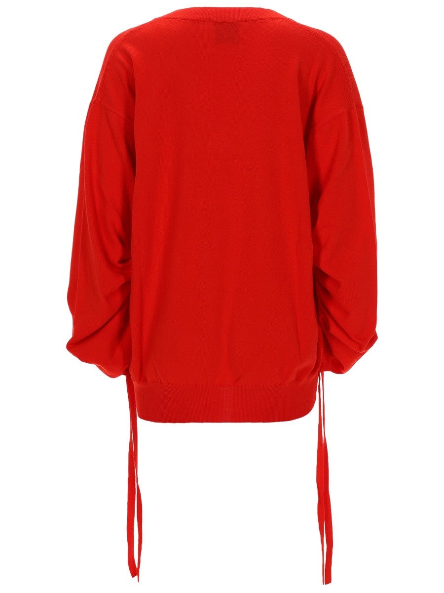 MAGLIA IN COTONE CON SCOLLO A V