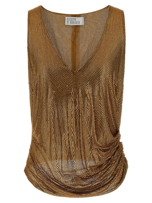 Mesh and feather top