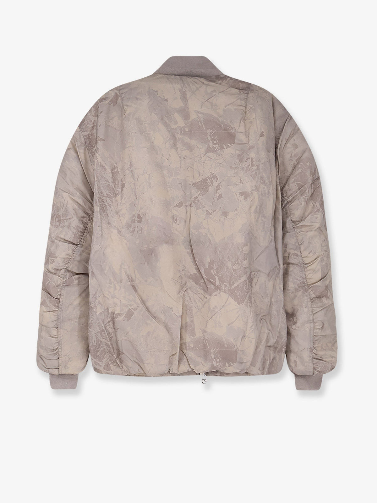 Minimal printed fabric bomber